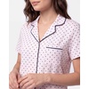 image:imageLaura Ashley Womens Pajamas 2 Piece Cotton Blend Button Down Short Sleeve Top and Shorts SetPink Navy Dot