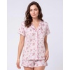 image:imageLaura Ashley Womens Pajamas 2 Piece Cotton Blend Button Down Short Sleeve Top and Shorts SetTossed Rose