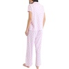 image:imageLaura Ashley Womens Pajamas 2 Piece Cotton Blend Notch Collar Button Down PJ SetPink Strawberry