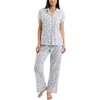 image:imageLaura Ashley Womens Pajamas 2 Piece Cotton Blend Notch Collar Button Down PJ SetSage Toile
