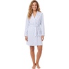 image:imageLaura Ashley Womens Robe Buttery Soft Brushed Knit Knee Length Bathrobe with PocketsBlue Roses