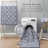 image:imageLaura Ashley All Loop Tufted 3x5 Washable SkidResistant Accent Rug  Ivory MarwoodAustell Twotone Dusty NavyIvory