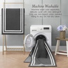 image:imageLaura Ashley All Loop Tufted 3x5 Washable SkidResistant Accent Rug  Ivory MarwoodDebbie Double Border Twotone Dark GreyIvory