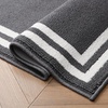 image:imageLaura Ashley All Loop Tufted 3x5 Washable SkidResistant Accent Rug  Ivory MarwoodDebbie Double Border Twotone Dark GreyIvory