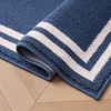 image:imageLaura Ashley All Loop Tufted 3x5 Washable SkidResistant Accent Rug  Ivory MarwoodDebbie Double Border Twotone Dusty NavyIvory