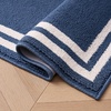 image:imageLaura Ashley All Loop Tufted 3x5 Washable SkidResistant Accent Rug  Ivory MarwoodDebbie Double Border Twotone Dusty NavyIvory