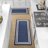 image:imageLaura Ashley All Loop Tufted 3x5 Washable SkidResistant Accent Rug  Ivory MarwoodDebbie Double Border Twotone Dusty NavyIvory
