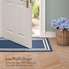 image:imageLaura Ashley All Loop Tufted 3x5 Washable SkidResistant Accent Rug  Ivory MarwoodDebbie Double Border Twotone Dusty NavyIvory
