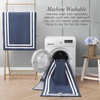 image:imageLaura Ashley All Loop Tufted 3x5 Washable SkidResistant Accent Rug  Ivory MarwoodDebbie Double Border Twotone Dusty NavyIvory