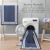 image:imageLaura Ashley All Loop Tufted 3x5 Washable SkidResistant Accent Rug  Ivory MarwoodDebbie Double Border Twotone Dusty NavyIvory