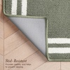 image:imageLaura Ashley All Loop Tufted 3x5 Washable SkidResistant Accent Rug  Ivory MarwoodDebbie Double Border Twotone IvorySage