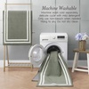 image:imageLaura Ashley All Loop Tufted 3x5 Washable SkidResistant Accent Rug  Ivory MarwoodDebbie Double Border Twotone IvorySage