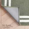image:imageLaura Ashley All Loop Tufted 3x5 Washable SkidResistant Accent Rug  Ivory MarwoodDebbie Double Border Twotone IvorySage