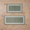 image:imageLaura Ashley All Loop Tufted 3x5 Washable SkidResistant Accent Rug  Ivory MarwoodDebbie Double Border Twotone IvorySage