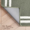 image:imageLaura Ashley All Loop Tufted 3x5 Washable SkidResistant Accent Rug  Ivory MarwoodDebbie Double Border Twotone IvorySage