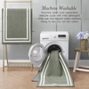 image:imageLaura Ashley All Loop Tufted 3x5 Washable SkidResistant Accent Rug  Ivory MarwoodDebbie Double Border Twotone IvorySage