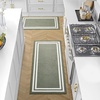 image:imageLaura Ashley All Loop Tufted 3x5 Washable SkidResistant Accent Rug  Ivory MarwoodDebbie Double Border Twotone IvorySage