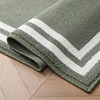image:imageLaura Ashley All Loop Tufted 3x5 Washable SkidResistant Accent Rug  Ivory MarwoodDebbie Double Border Twotone IvorySage