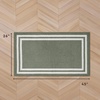 image:imageLaura Ashley All Loop Tufted 3x5 Washable SkidResistant Accent Rug  Ivory MarwoodDebbie Double Border Twotone IvorySage