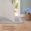 image:imageLaura Ashley All Loop Tufted 3x5 Washable SkidResistant Accent Rug  Ivory MarwoodDebbie Double Border Twotone Light GreyIvory