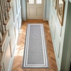 image:imageLaura Ashley All Loop Tufted 3x5 Washable SkidResistant Accent Rug  Ivory MarwoodDebbie Double Border Twotone Light GreyIvory