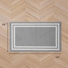image:imageLaura Ashley All Loop Tufted 3x5 Washable SkidResistant Accent Rug  Ivory MarwoodDebbie Double Border Twotone Light GreyIvory