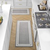 image:imageLaura Ashley All Loop Tufted 3x5 Washable SkidResistant Accent Rug  Ivory MarwoodDebbie Double Border Twotone Light GreyIvory