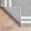 image:imageLaura Ashley All Loop Tufted 3x5 Washable SkidResistant Accent Rug  Ivory MarwoodDebbie Double Border Twotone Light GreyIvory