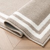 image:imageLaura Ashley All Loop Tufted 3x5 Washable SkidResistant Accent Rug  Ivory MarwoodDebbie Double Border Twotone LinenIvory