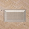 image:imageLaura Ashley All Loop Tufted 3x5 Washable SkidResistant Accent Rug  Ivory MarwoodDebbie Double Border Twotone LinenIvory