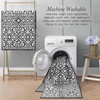 image:imageLaura Ashley All Loop Tufted 3x5 Washable SkidResistant Accent Rug  Ivory MarwoodFeya Twotone Dark GreyIvory