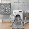 image:imageLaura Ashley All Loop Tufted 3x5 Washable SkidResistant Accent Rug  Ivory MarwoodFeya Twotone Dark GreyIvory