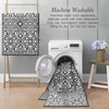 image:imageLaura Ashley All Loop Tufted 3x5 Washable SkidResistant Accent Rug  Ivory MarwoodFeya Twotone Dark GreyIvory