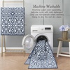 image:imageLaura Ashley All Loop Tufted 3x5 Washable SkidResistant Accent Rug  Ivory MarwoodFeya Twotone Dusty NavyIvory