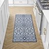 image:imageLaura Ashley All Loop Tufted 3x5 Washable SkidResistant Accent Rug  Ivory MarwoodFeya Twotone Dusty NavyIvory