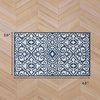 image:imageLaura Ashley All Loop Tufted 3x5 Washable SkidResistant Accent Rug  Ivory MarwoodFeya Twotone Dusty NavyIvory