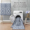 image:imageLaura Ashley All Loop Tufted 3x5 Washable SkidResistant Accent Rug  Ivory MarwoodFeya Twotone Dusty NavyIvory
