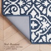 image:imageLaura Ashley All Loop Tufted 3x5 Washable SkidResistant Accent Rug  Ivory MarwoodFeya Twotone Dusty NavyIvory