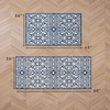 image:imageLaura Ashley All Loop Tufted 3x5 Washable SkidResistant Accent Rug  Ivory MarwoodFeya Twotone Dusty NavyIvory