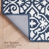 image:imageLaura Ashley All Loop Tufted 3x5 Washable SkidResistant Accent Rug  Ivory MarwoodFeya Twotone Dusty NavyIvory