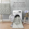 image:imageLaura Ashley All Loop Tufted 3x5 Washable SkidResistant Accent Rug  Ivory MarwoodFeya Twotone IvorySage
