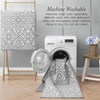 image:imageLaura Ashley All Loop Tufted 3x5 Washable SkidResistant Accent Rug  Ivory MarwoodFeya Twotone Light GreyIvory