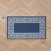 image:imageLaura Ashley All Loop Tufted 3x5 Washable SkidResistant Accent Rug  Ivory MarwoodLorreta Twotone Dusty NavyIvory