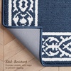 image:imageLaura Ashley All Loop Tufted 3x5 Washable SkidResistant Accent Rug  Ivory MarwoodLorreta Twotone Dusty NavyIvory