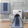 image:imageLaura Ashley All Loop Tufted 3x5 Washable SkidResistant Accent Rug  Ivory MarwoodLorreta Twotone Dusty NavyIvory