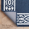 image:imageLaura Ashley All Loop Tufted 3x5 Washable SkidResistant Accent Rug  Ivory MarwoodLorreta Twotone Dusty NavyIvory