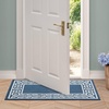 image:imageLaura Ashley All Loop Tufted 3x5 Washable SkidResistant Accent Rug  Ivory MarwoodLorreta Twotone Dusty NavyIvory