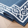 image:imageLaura Ashley All Loop Tufted 3x5 Washable SkidResistant Accent Rug  Ivory MarwoodLorreta Twotone Dusty NavyIvory