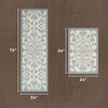 image:imageLaura Ashley All Loop Tufted 3x5 Washable SkidResistant Accent Rug  Ivory MarwoodMarwood Blue