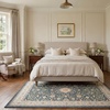 image:imageLaura Ashley Beige Multi Oastbrook Flowers Floral Machine Washable amp Slip Resistant 22 x 6 Runner RugLydney Navy Multi